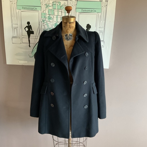 Sportmax Black Wool Double Breasted Peacoat, Size Small - Picture 9 of 12